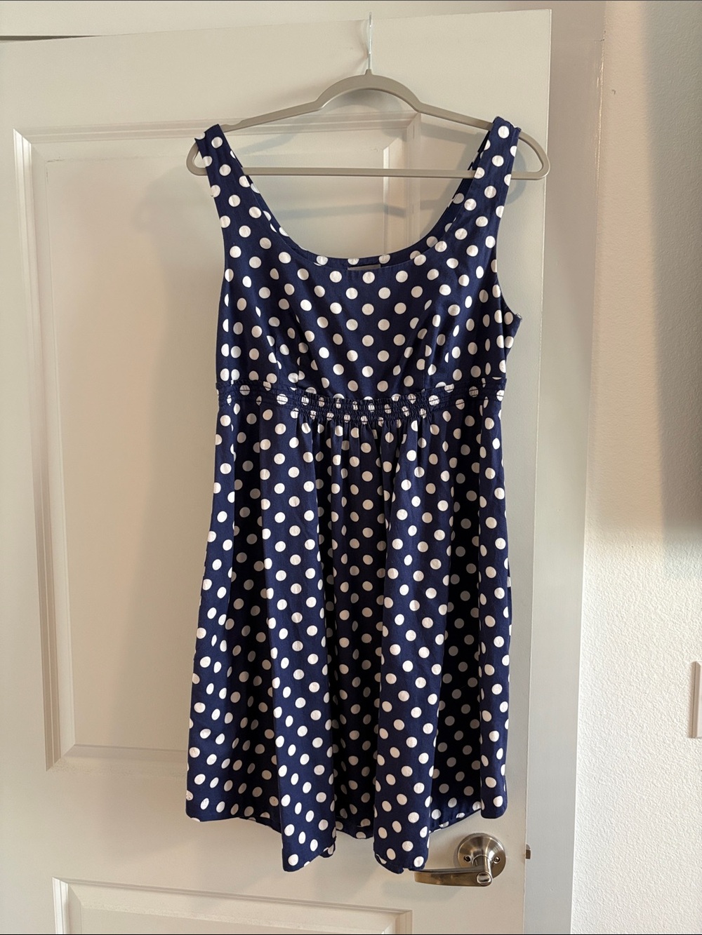 Woman’s Navy Blue Polka Dot Dress
